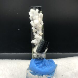 BLUE CAP TOURMALINE SPECIMEN WITH SECONDRY CRYSTAL AND ALBITE FROM PAPRUK – 25.45 GRAM , 60.57*20.4*13.6* MM