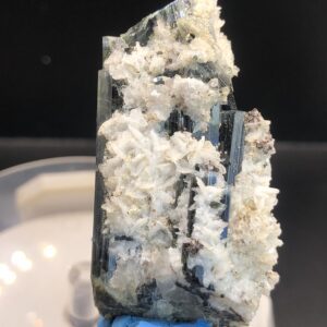 BLUE CAP TOURMALINE SPECIMEN WITH A SIDE ADDITIONAL CRYSTAL AND ALBITE FROM PAPRUK – 55.61 GRAMS , 57.9*26*24.25* MM