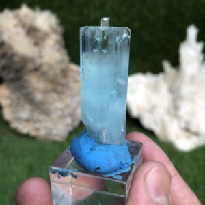 AQUAMARINE CRYSTAL GEM BICOLOR BERYL – 20 GRAM , 48.6.*17.85*14.7 MM