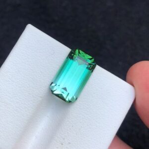 tourmaline gemstone loose neon blue color WEIGHT 6.9 carats size 14.42×8.15x7mm