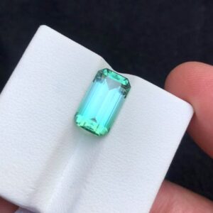 tourmaline gemstone loose ice blue color WEIGHT 5.15 carats size 13.1×7.4×6.12mm