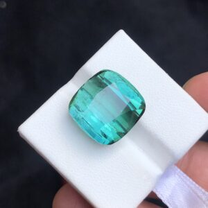 tourmaline gemstone loose neon blue color WEIGHT 22.1 CT SIZE 11.17*8.41*5.89mm