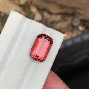 tourmaline gemstone loose orange color WEIGHT 7 carats size 14.65×9.3×6.55mm