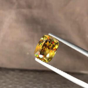 sphene titanite stone loose natural multi colors dispursion weight 3.25 carats size 10.6×8.2×4.7mm