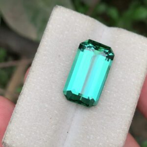 tourmaline gemstone loose lagoon bluish green color WEIGHT 11.5 carats size 18.5×10.5x7mm